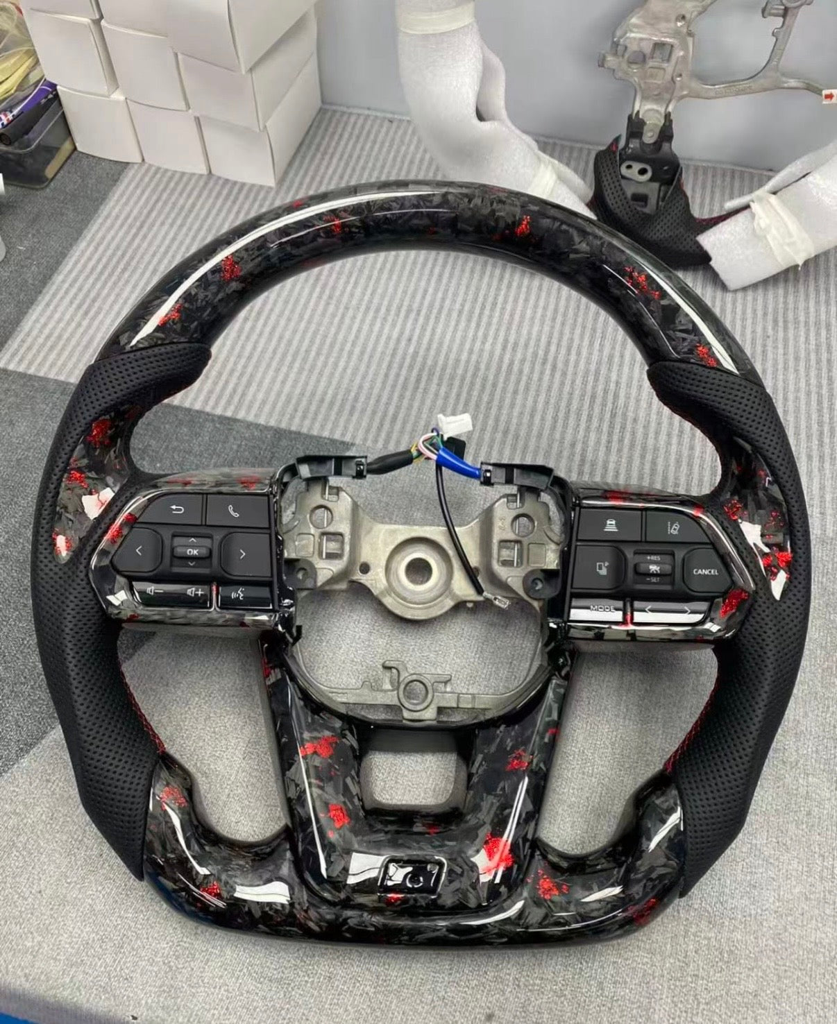 Forged carbon 70 series/ N80 steering wheel red, blue