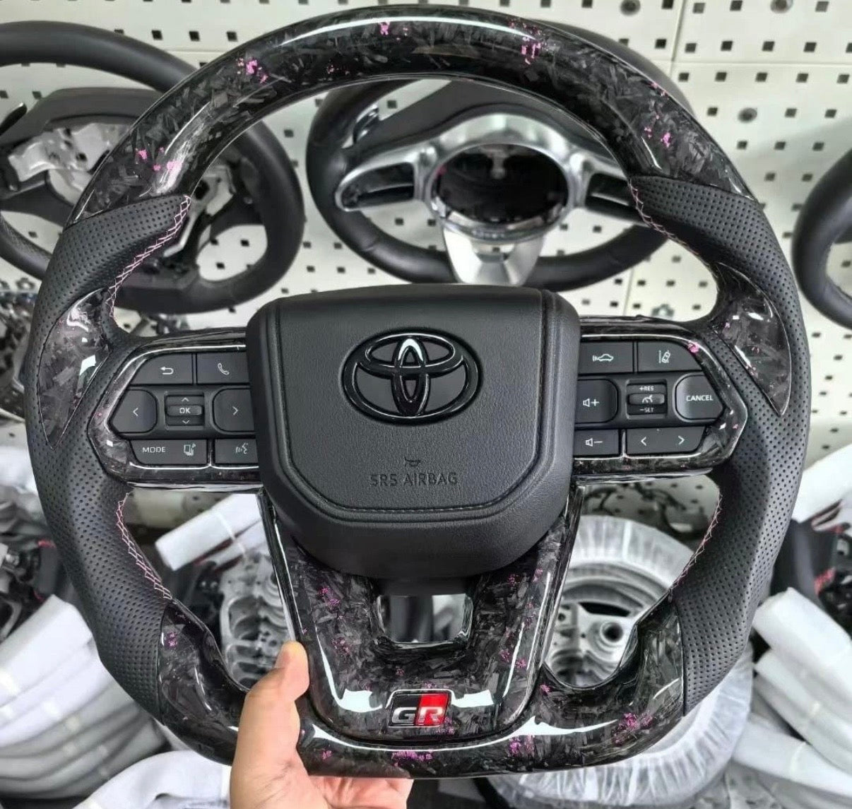 Forged carbon 70 series/ N80 steering wheel pink, grey, gold