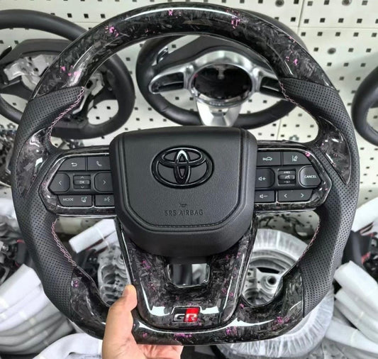 Forged carbon 70 series/ N80 steering wheel pink, grey, gold
