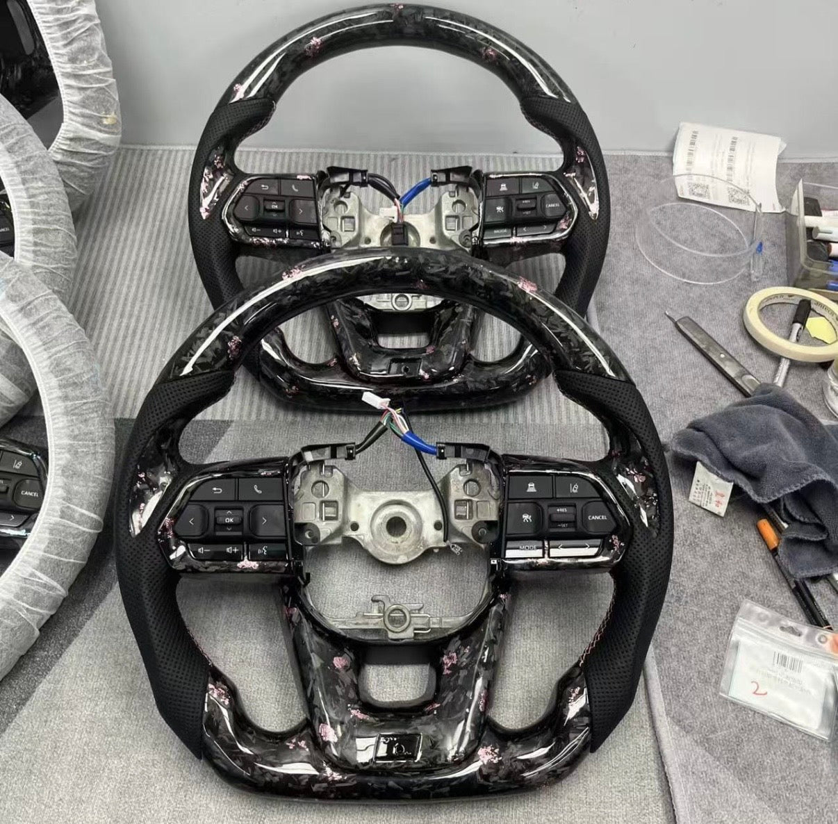 Forged carbon 70 series/ N80 steering wheel red, blue